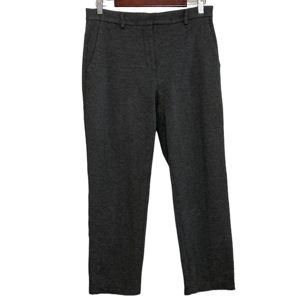 Babaton Dress Pants Womens 8 Gray Trouser Crop Stretch Jersey Straight Leg